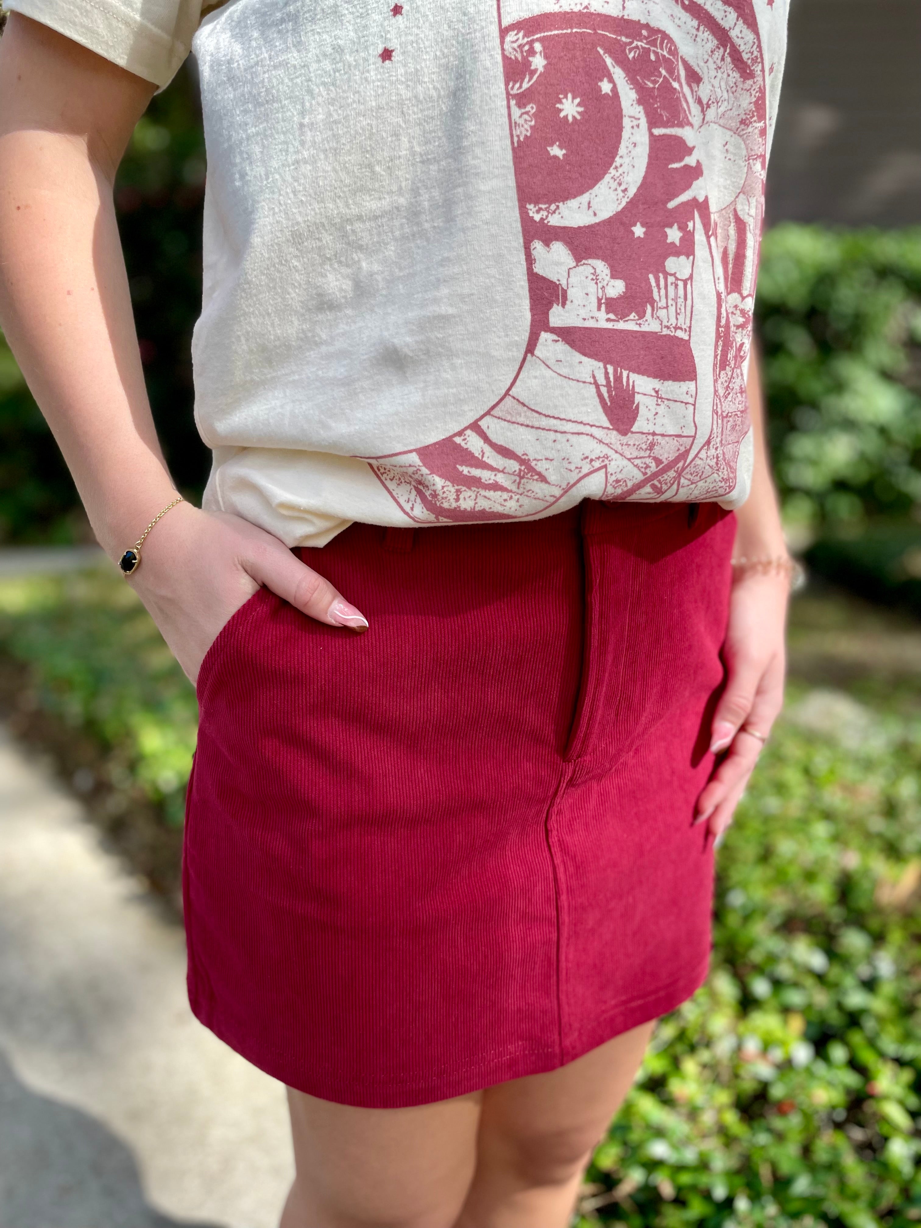 Megan Corduroy Mini Skirt