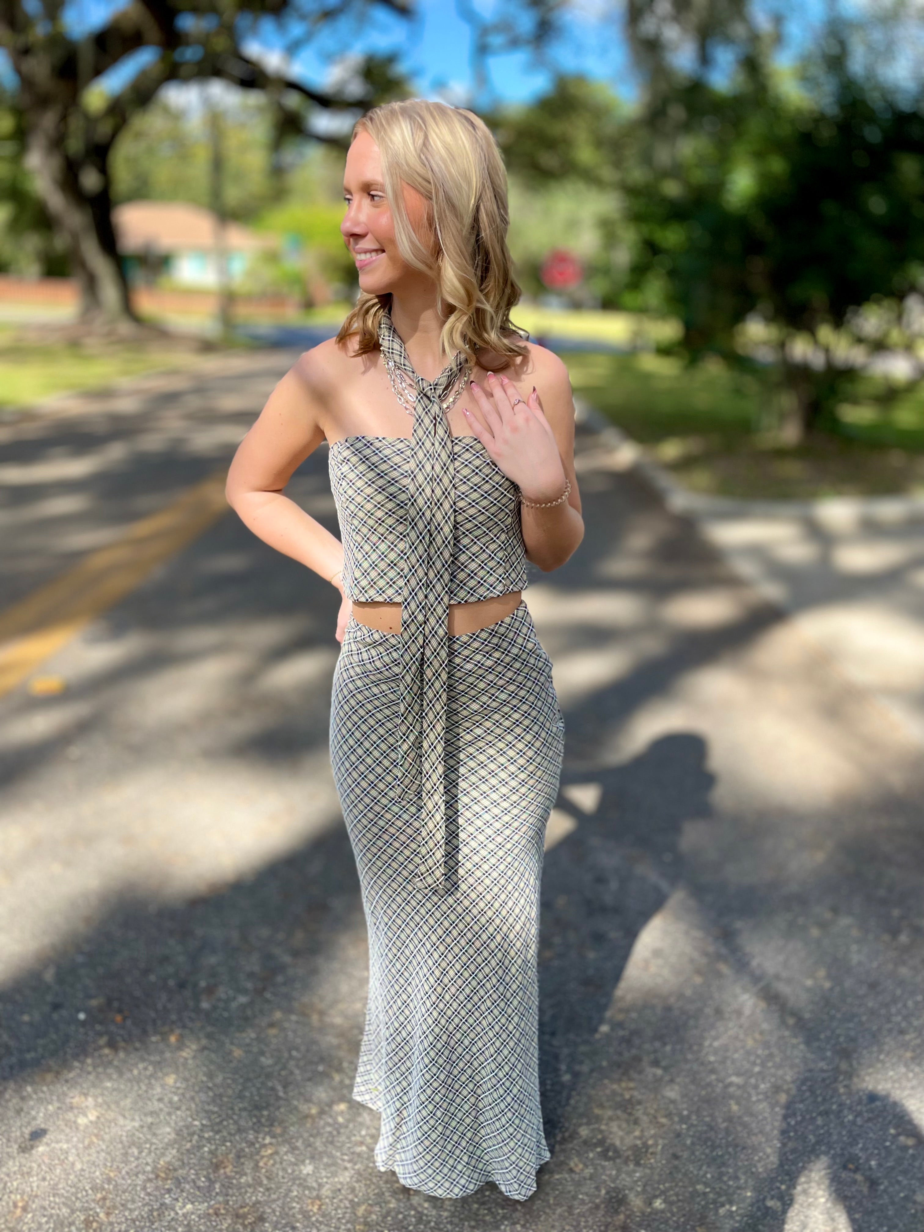 Bridget Plaid Maxi Skirt