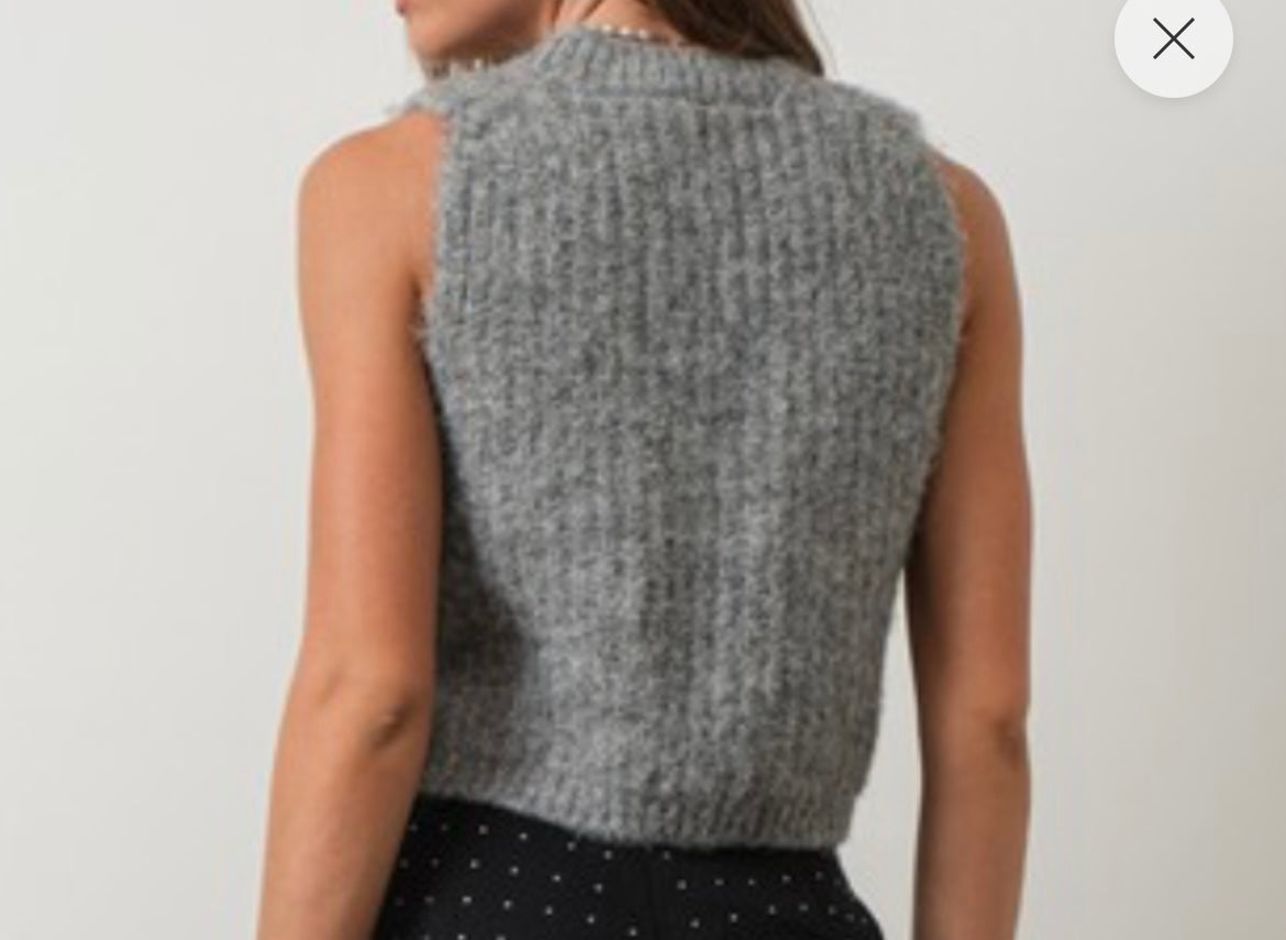 Miranda Sleeveless Crop Sweater