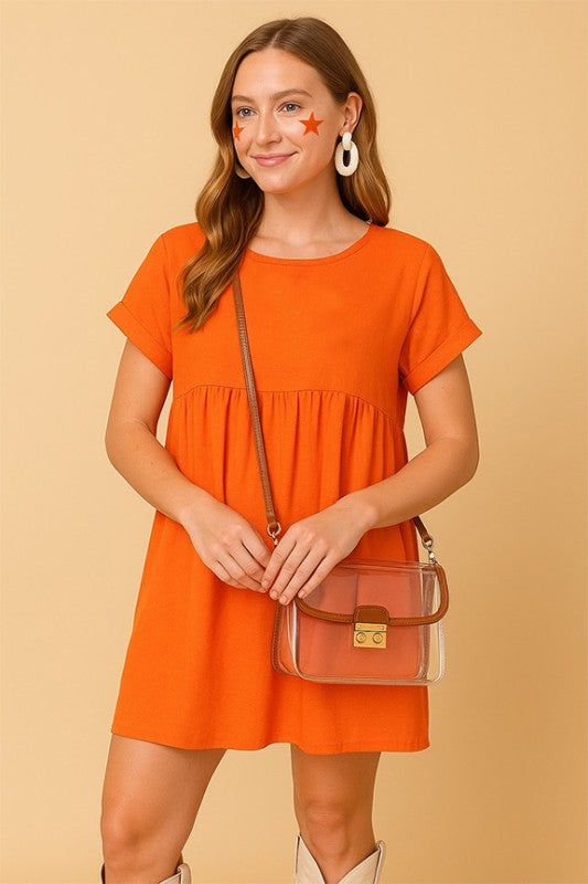 Orange Crush Baby Doll Dress