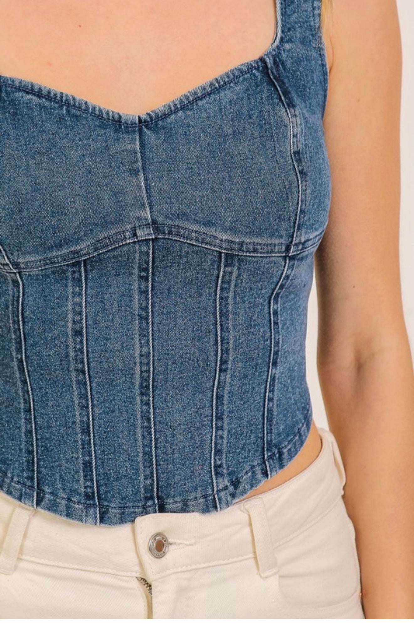 Kaycee Denim Corset Top