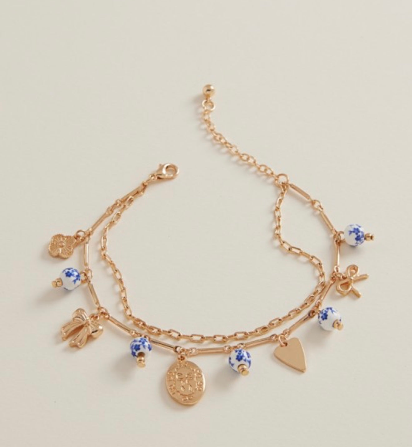 Mixed metal ceramic bracelet