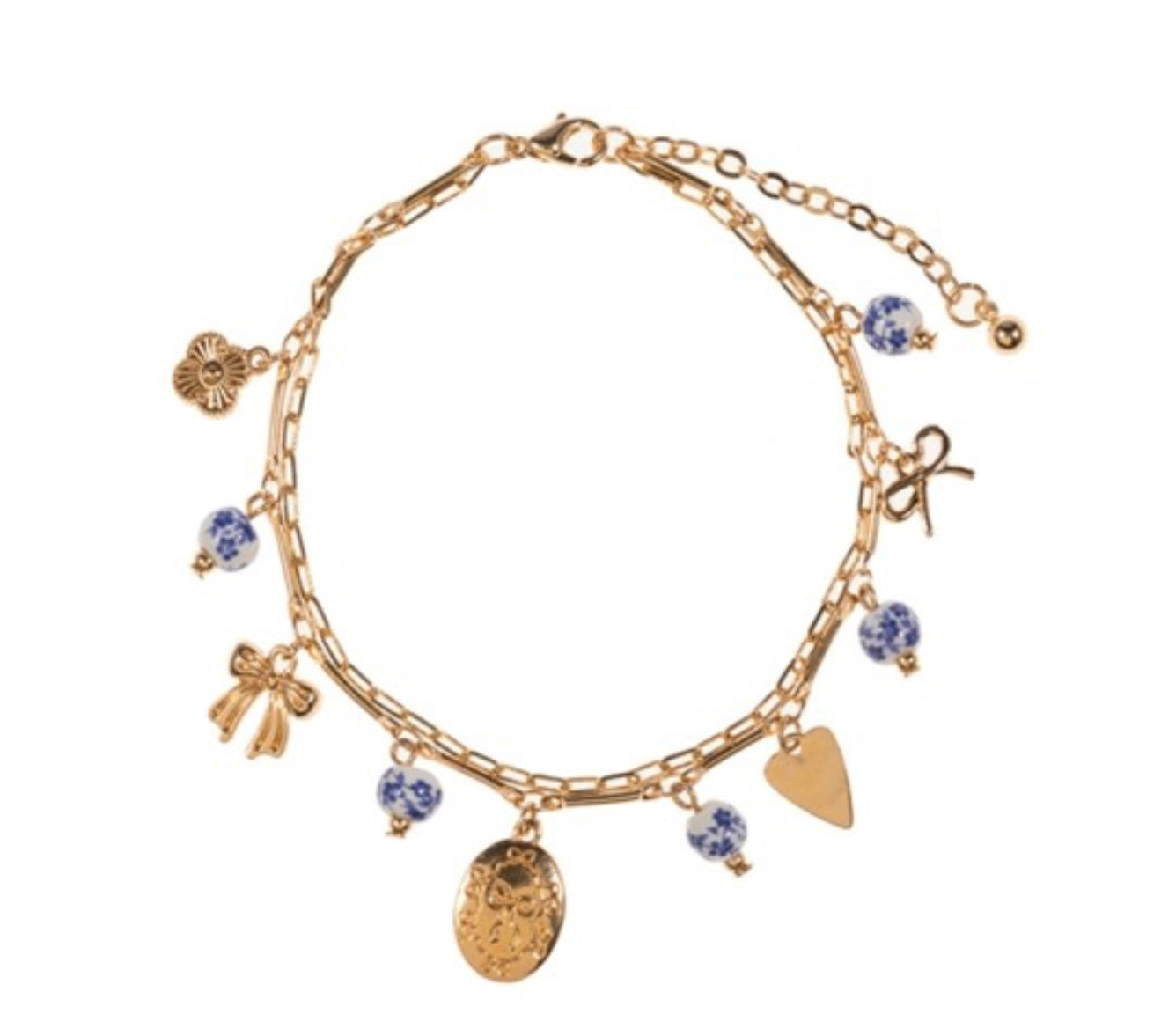 Mixed metal ceramic bracelet