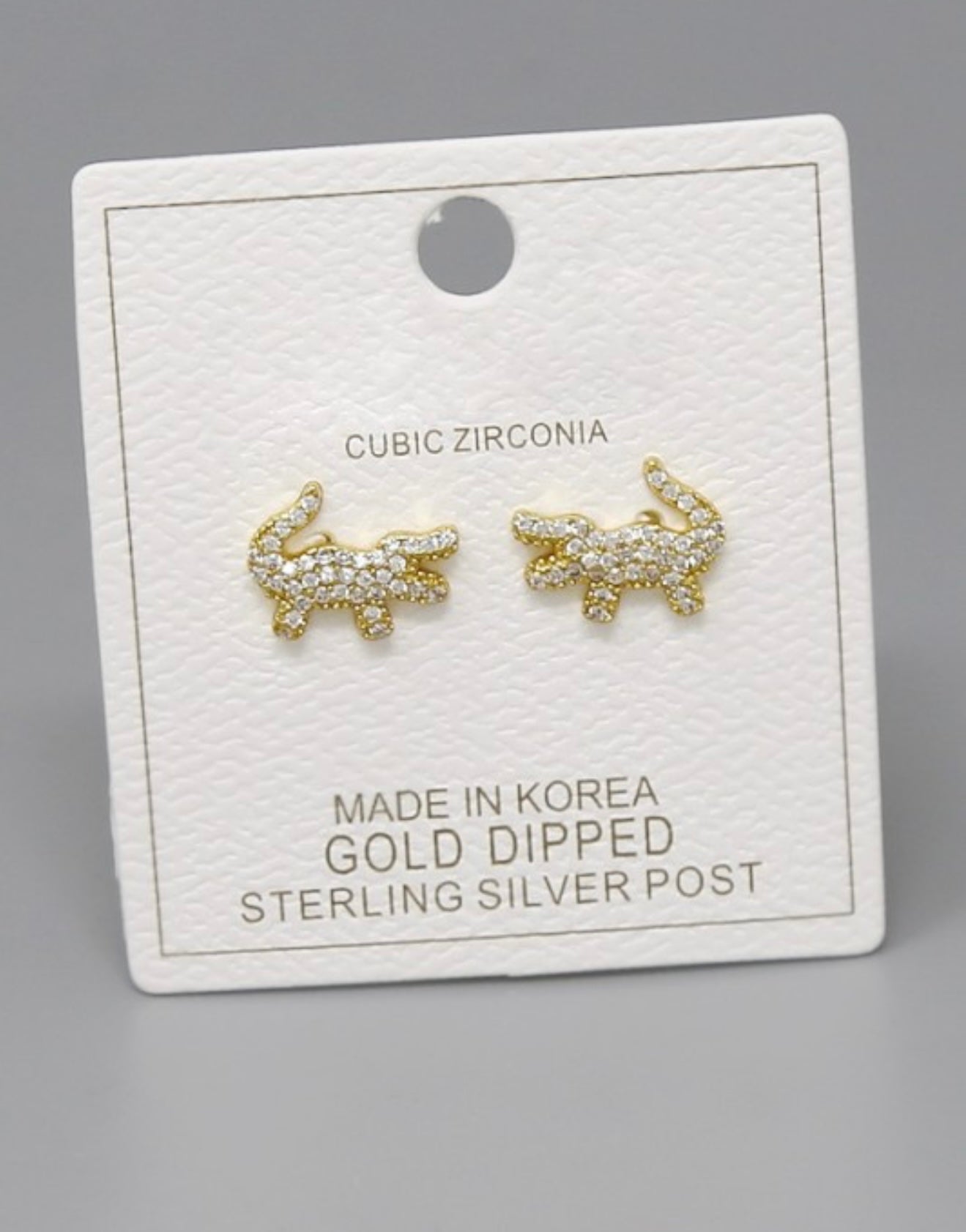 Gator cz earrings