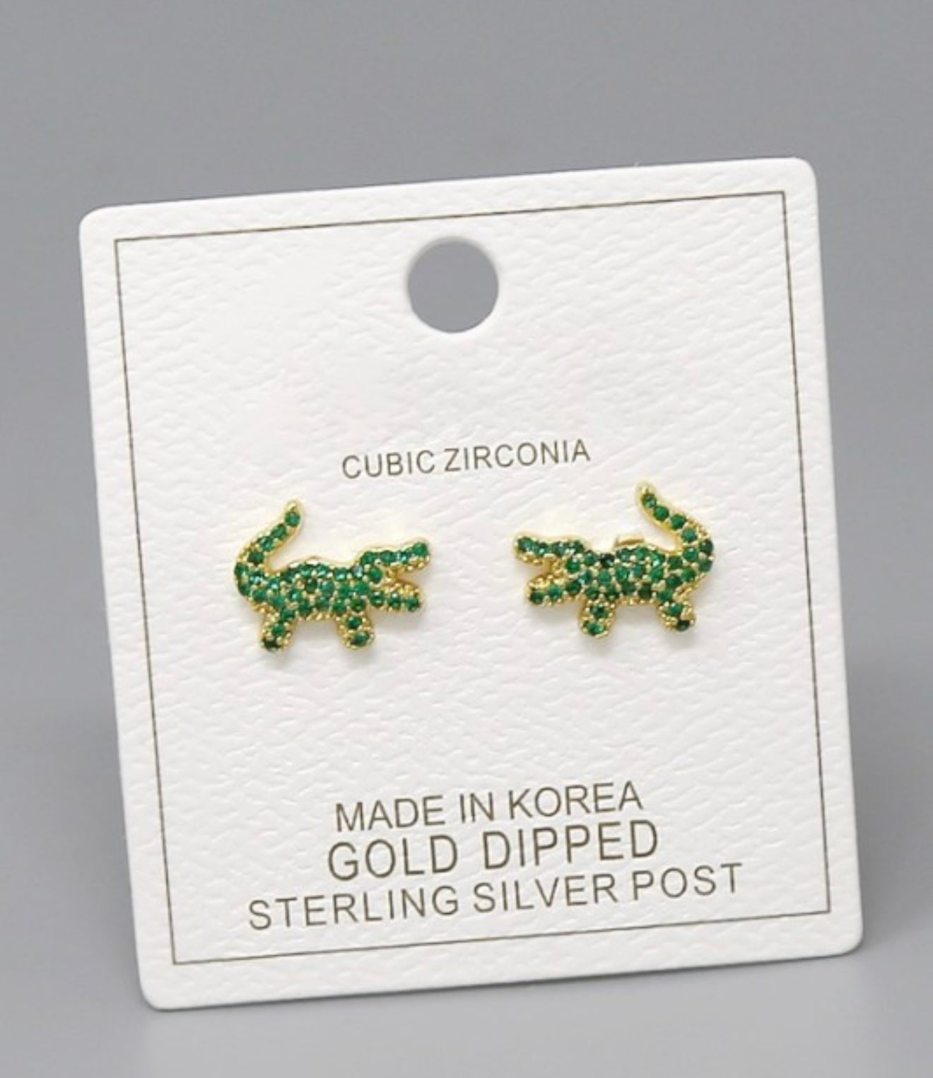 Gator cz earrings