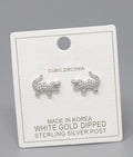 Gator cz earrings