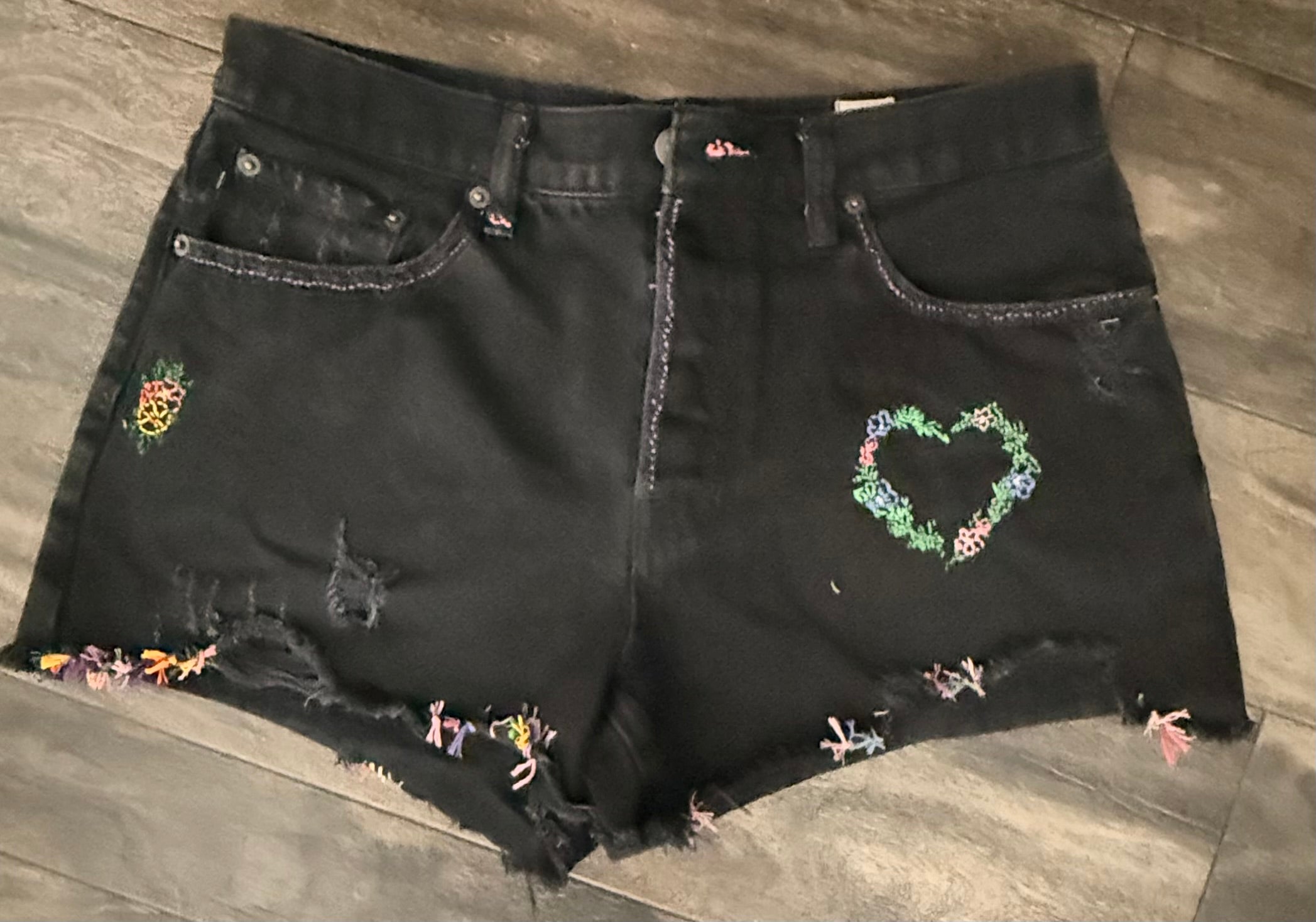 Kari upcycled Free People shorts