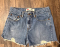 Mikey upcycled Levi's 550 shorts