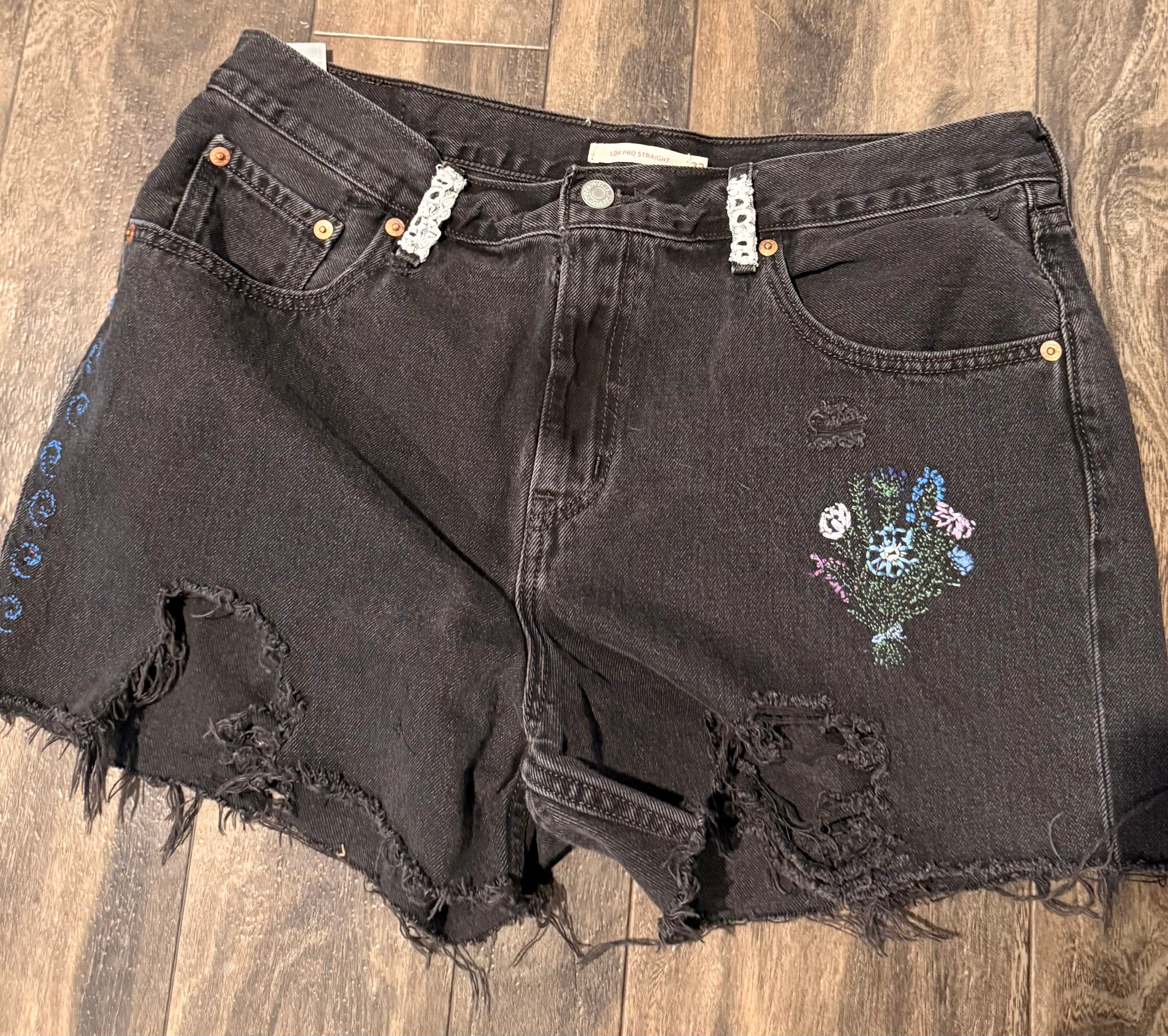 Jasper upcycled Levi's shorts