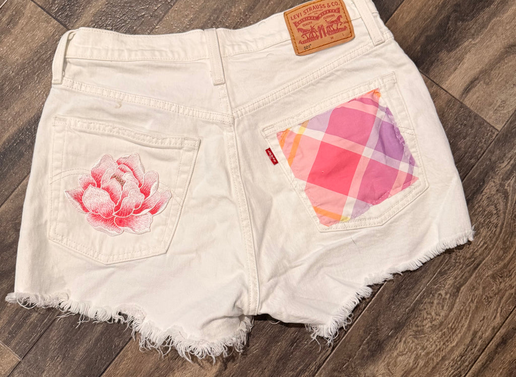 Rosie upcycled Levi's 501 shorts