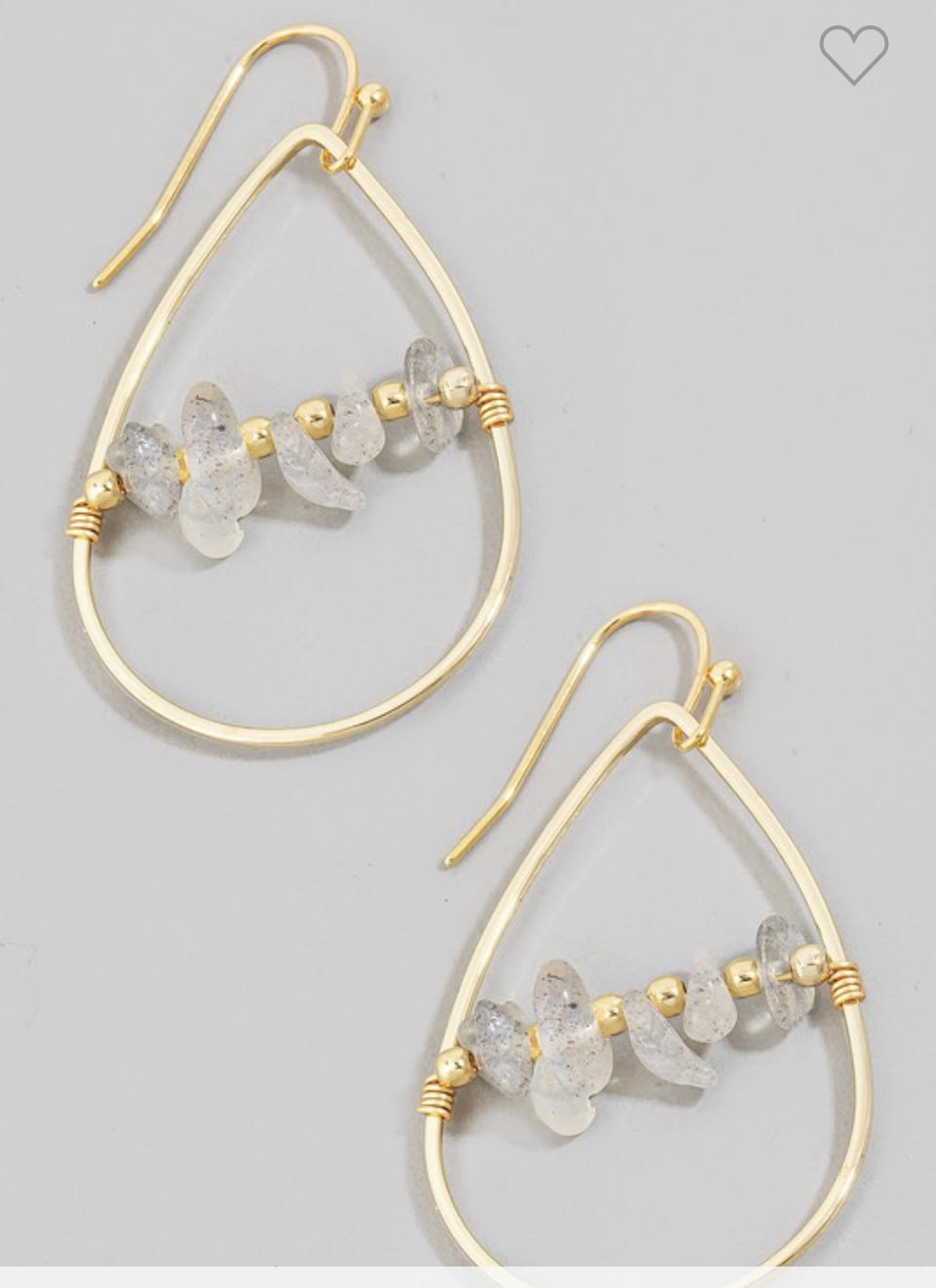 Pebble Beads Tear Drop Earrings